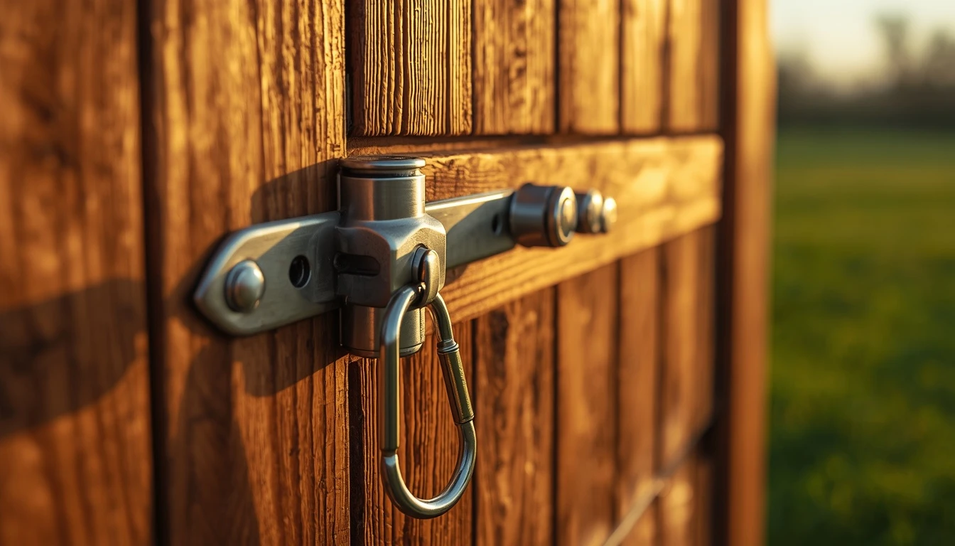 A sturdy metal hasp latch and carabiner securing a wooden chicken coop door, showing tight alignment and solid hardware